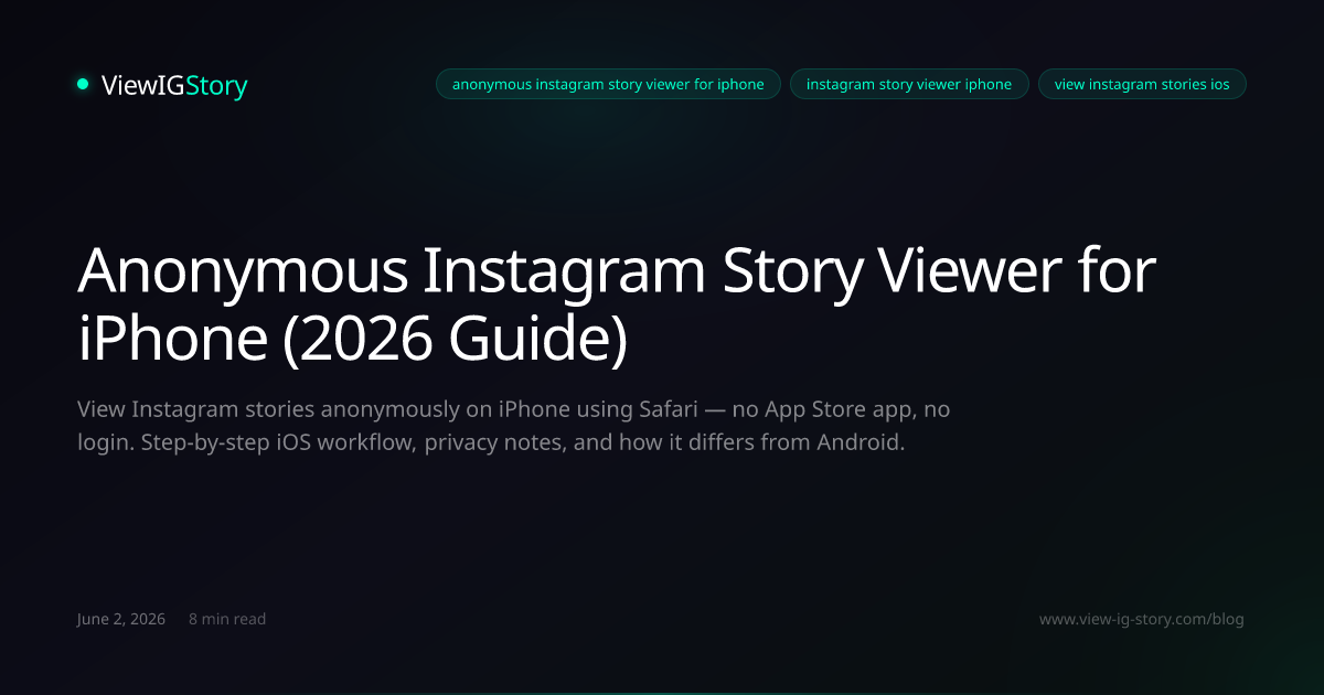 Anonymous Instagram Story Viewer for iPhone (2026 Guide)