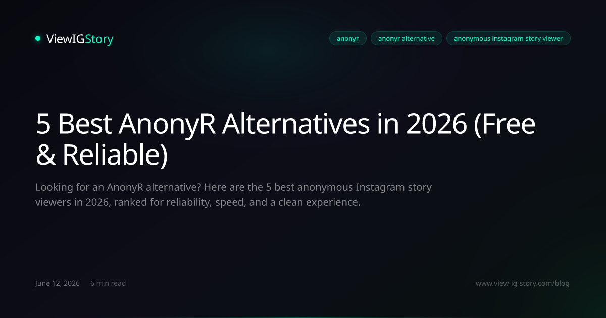 5 Best AnonyR Alternatives in 2026 (Free & Reliable)