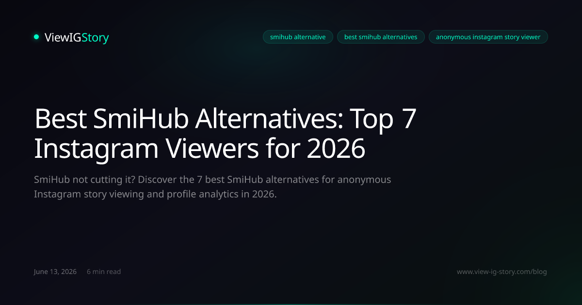 Best SmiHub Alternatives: Top 7 Instagram Viewers for 2026