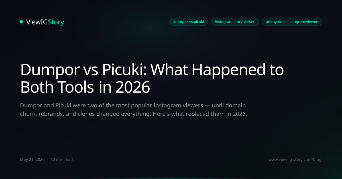 Dumpor vs Picuki: What Happened to Both Tools in 2026
