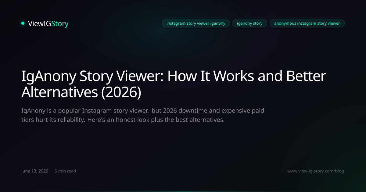IgAnony Story Viewer: How It Works and Better Alternatives (2026)