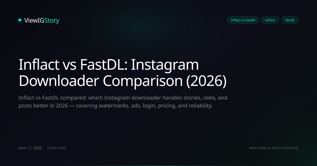 Inflact vs FastDL: Instagram Downloader Comparison (2026)