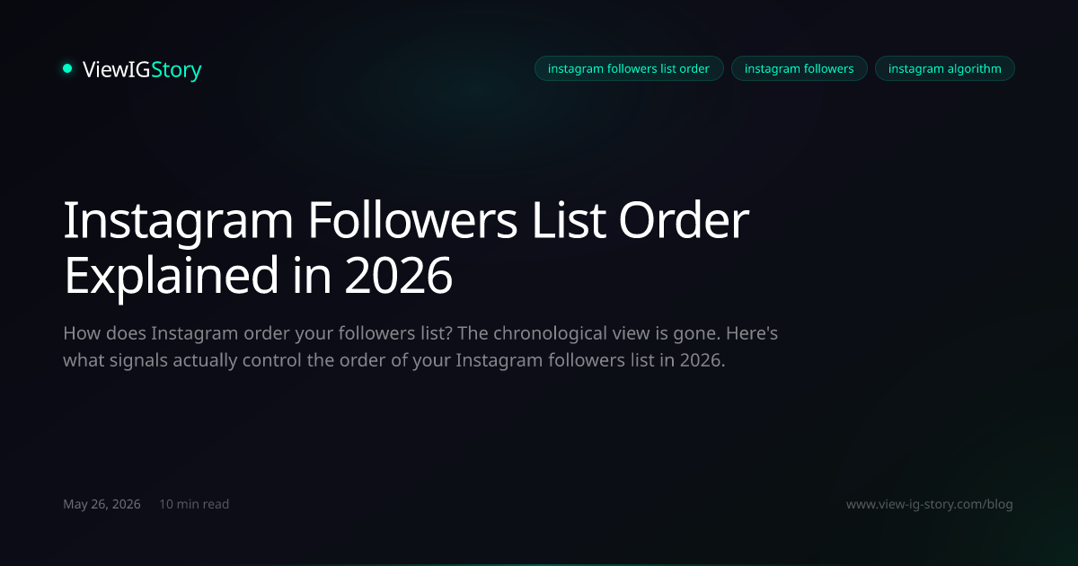 Instagram Followers List Order Explained in 2026