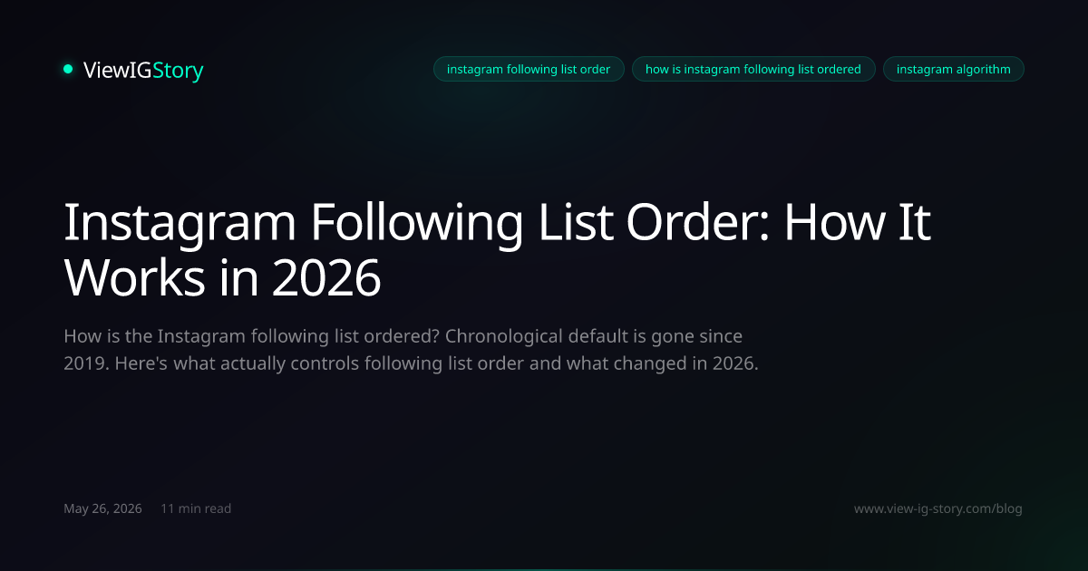 Instagram Following List Order: How It Works in 2026