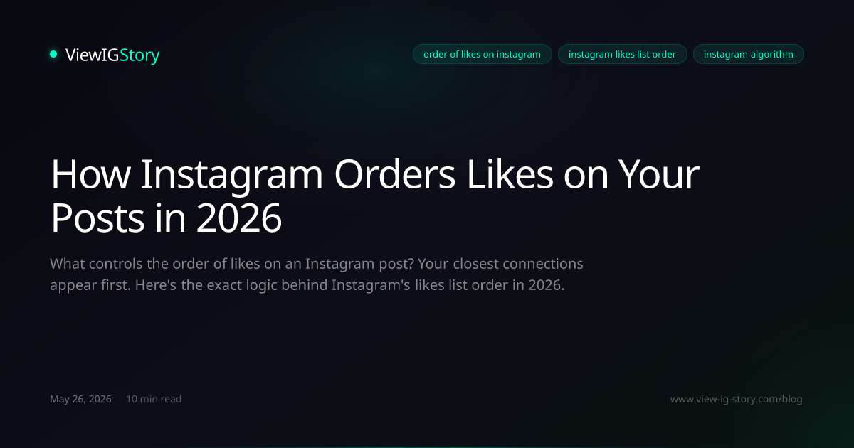 How Instagram Orders Likes on Your Posts in 2026