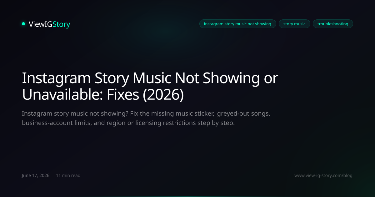 Instagram Story Music Not Showing or Unavailable: Fixes (2026)