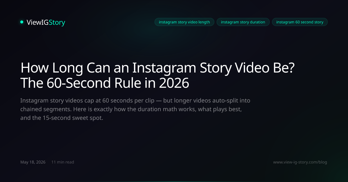How Long Can an Instagram Story Video Be? The 60-Second Rule in 2026