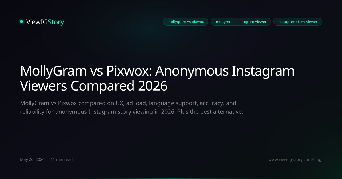 MollyGram vs Pixwox: Anonymous Instagram Viewers Compared 2026