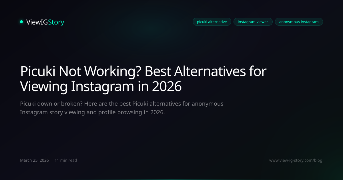 Picuki Not Working? Best Alternatives for Viewing Instagram in 2026