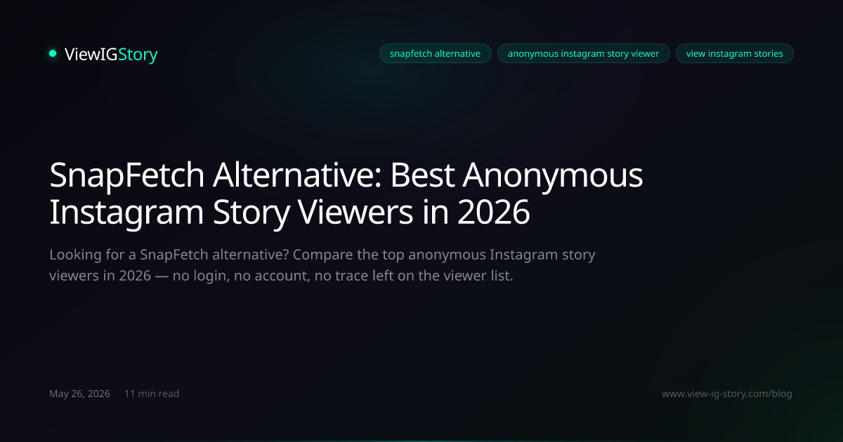 SnapFetch Alternative: Best Anonymous Instagram Story Viewers in 2026