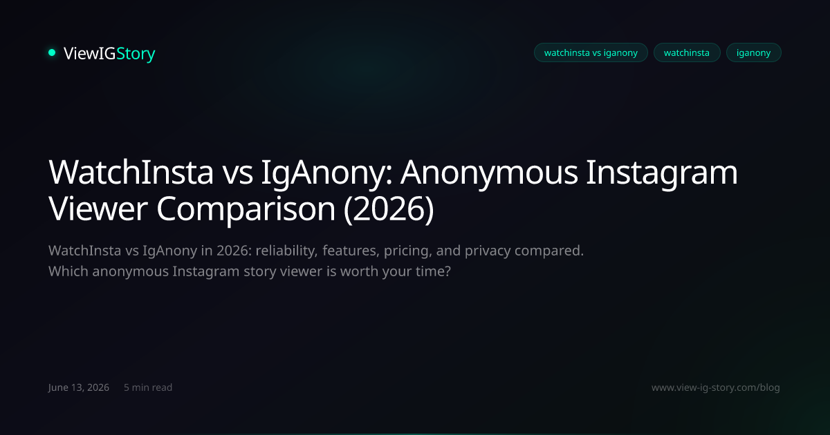 WatchInsta vs IgAnony: Anonymous Instagram Viewer Comparison (2026)