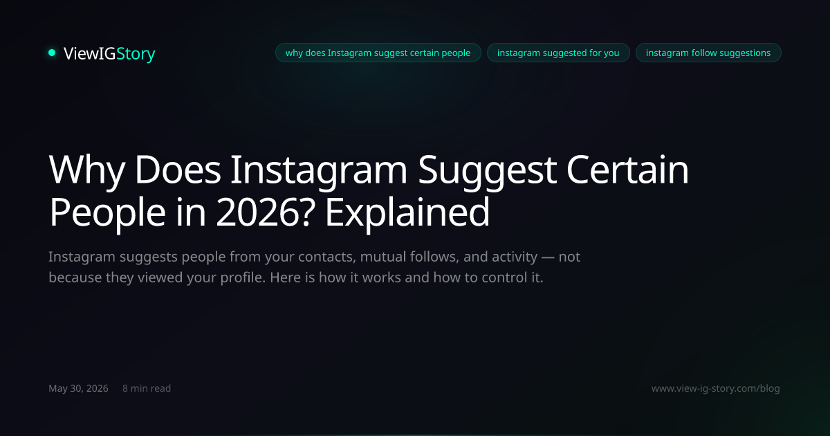 Why Does Instagram Suggest Certain People in 2026? Explained