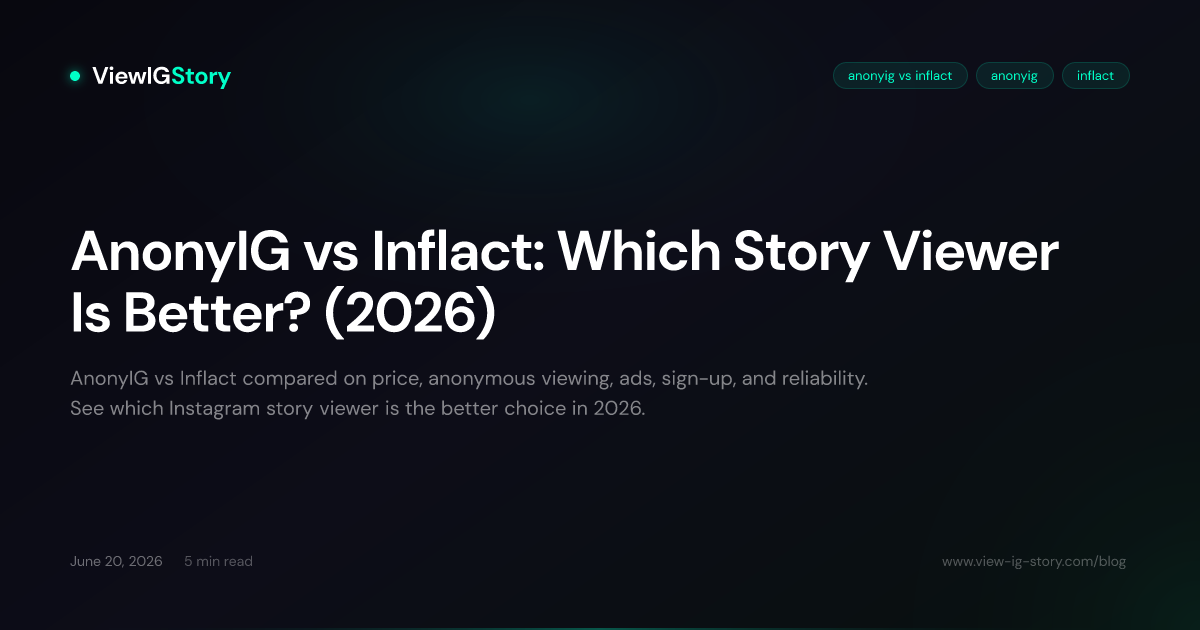 AnonyIG vs Inflact: Which Story Viewer Is Better? (2026)