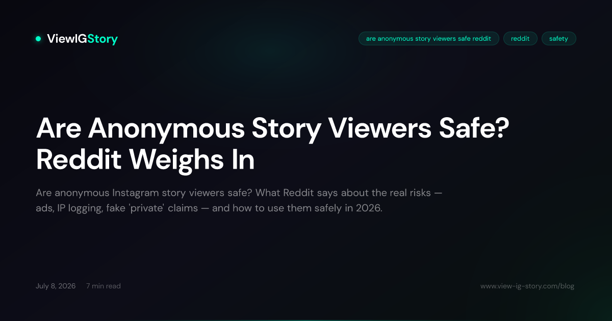 Are Anonymous Story Viewers Safe? Reddit Weighs In