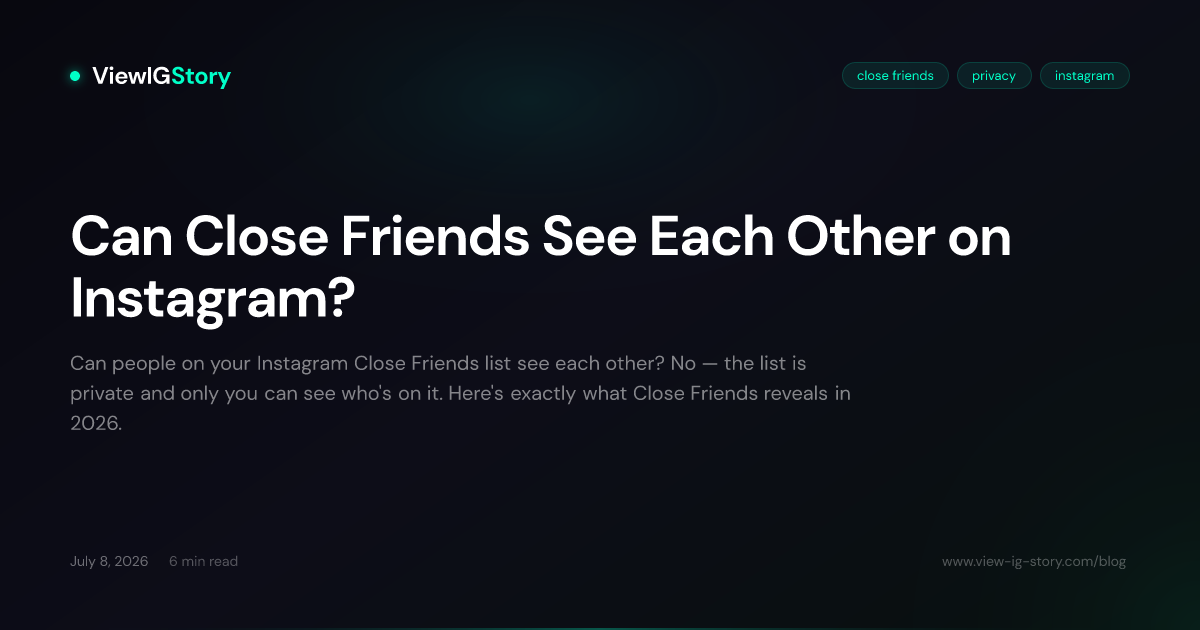 Can Close Friends See Each Other on Instagram?
