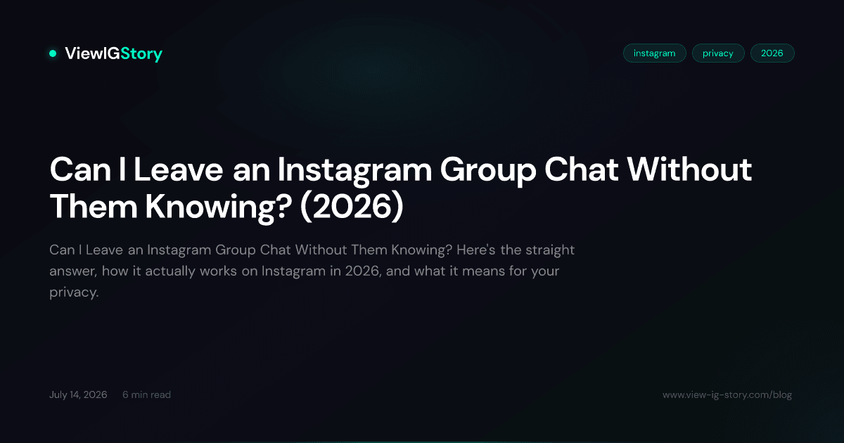 Can I Leave an Instagram Group Chat Without Them Knowing? (2026)
