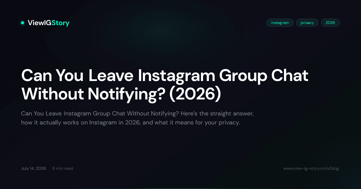 Can You Leave Instagram Group Chat Without Notifying? (2026)