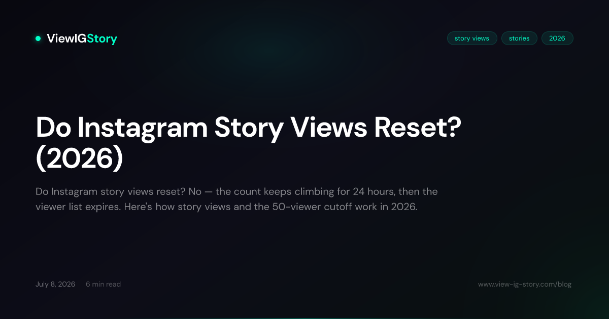 Do Instagram Story Views Reset? (2026)