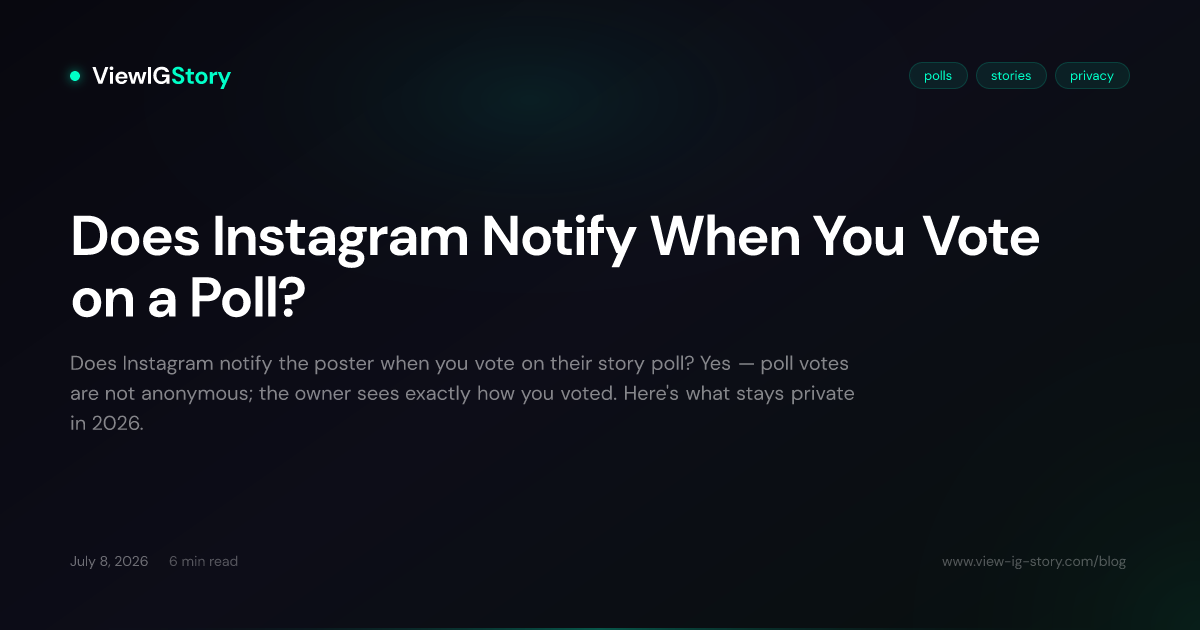 Does Instagram Notify When You Vote on a Poll?