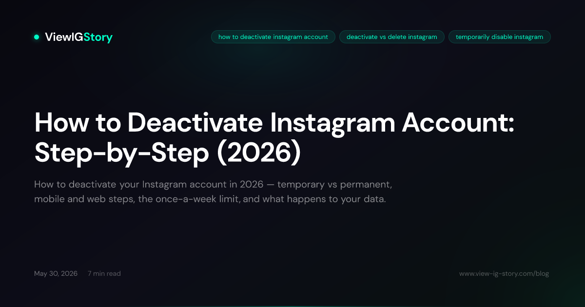 How to Deactivate Instagram Account: Step-by-Step (2026)