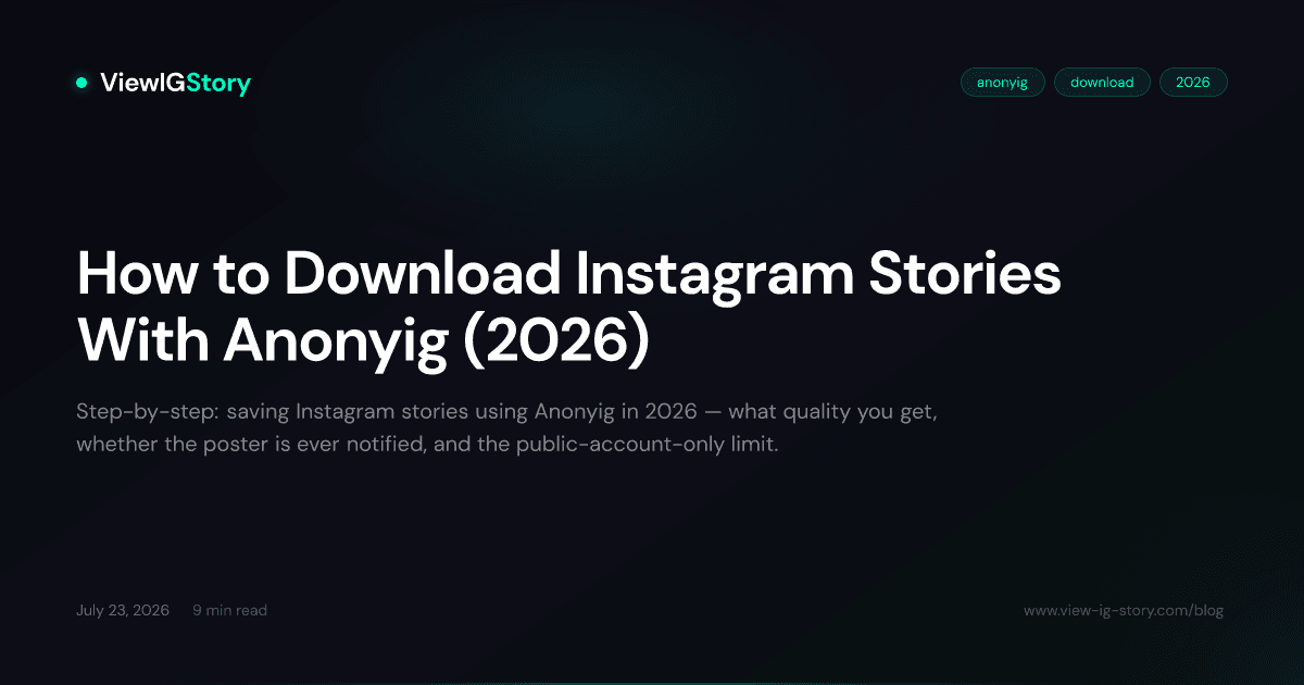 How to Download Instagram Stories With Anonyig (2026)
