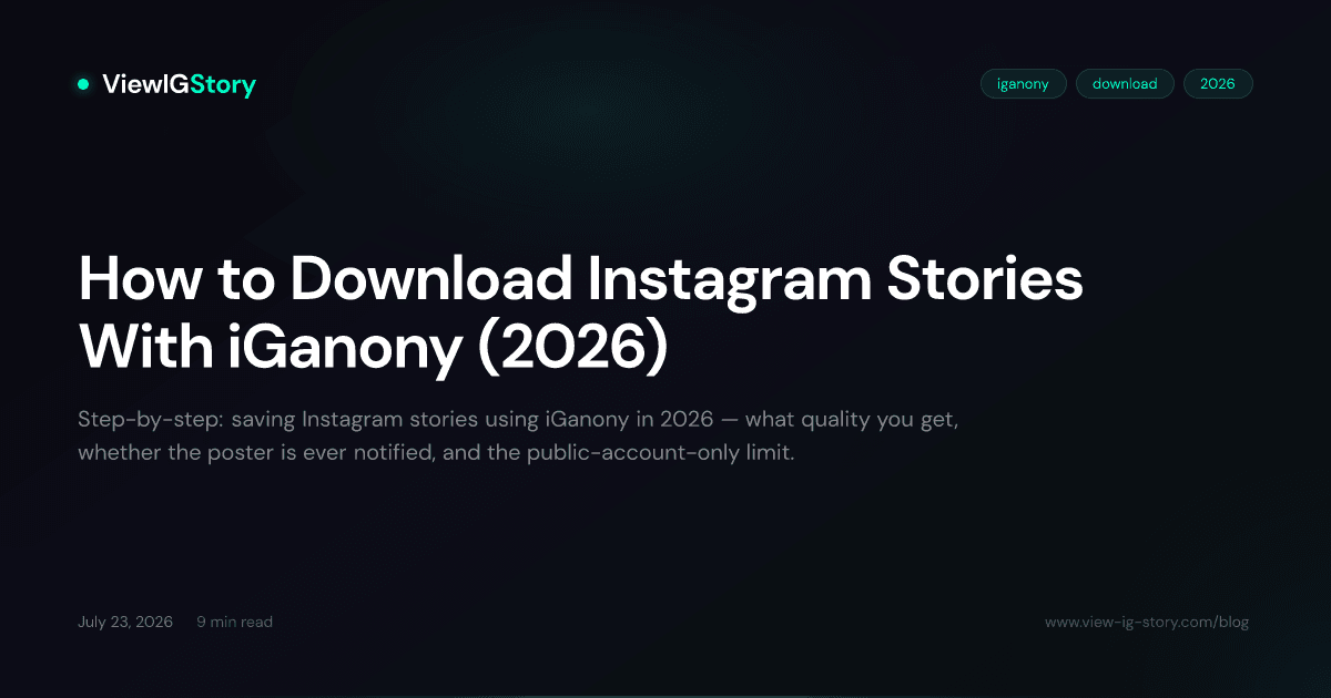 How to Download Instagram Stories With iGanony (2026)