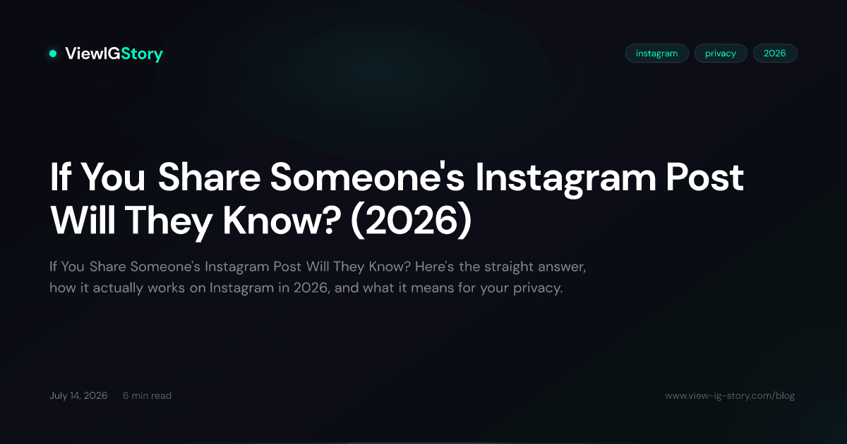 If You Share Someone's Instagram Post Will They Know? (2026)