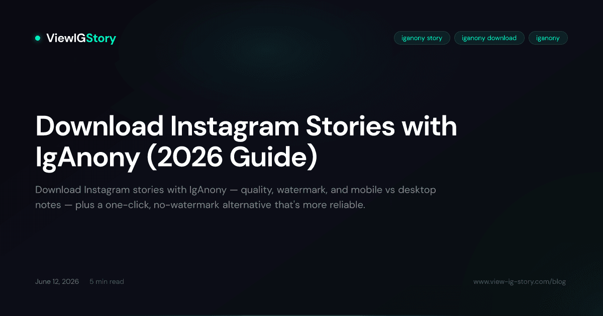 Download Instagram Stories with IgAnony (2026 Guide)