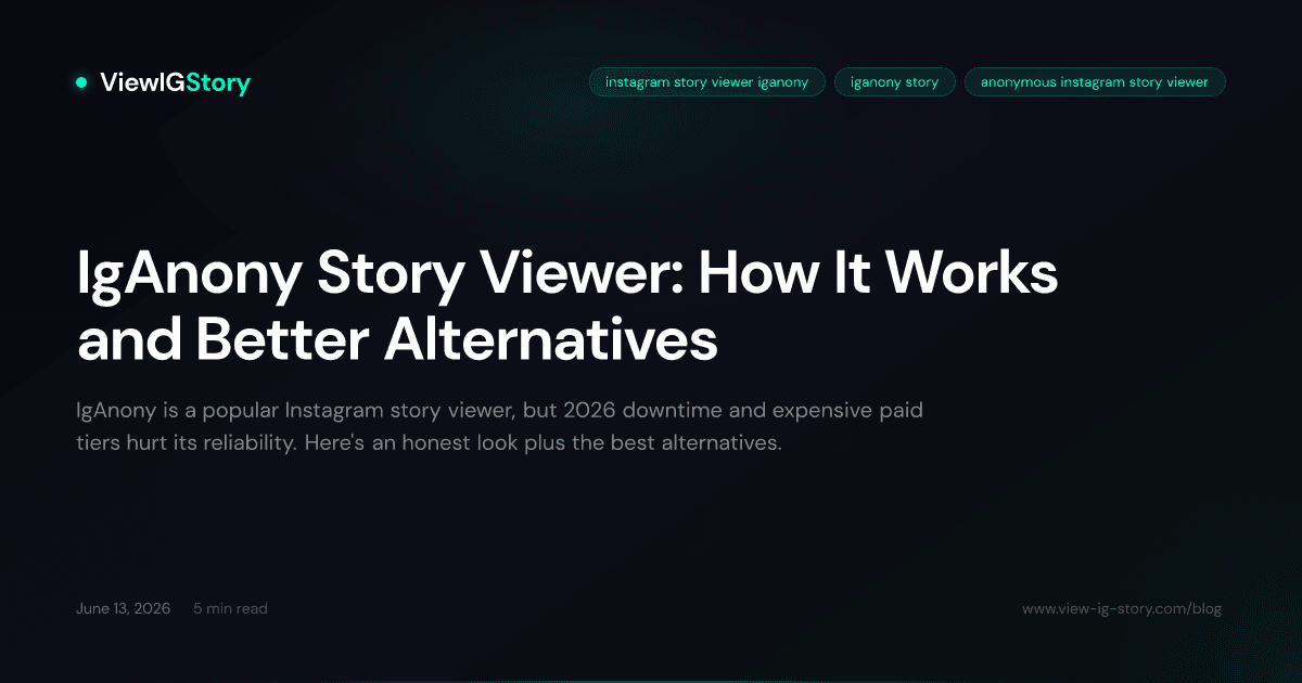 IgAnony Story Viewer: How It Works and Better Alternatives