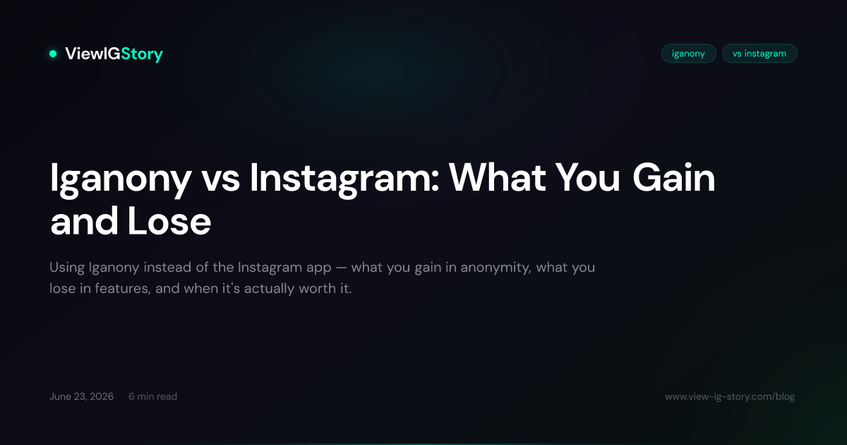 Iganony vs Instagram: What You Gain and Lose