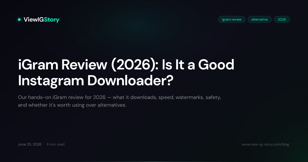 iGram Review (2026): Is It a Good Instagram Downloader?