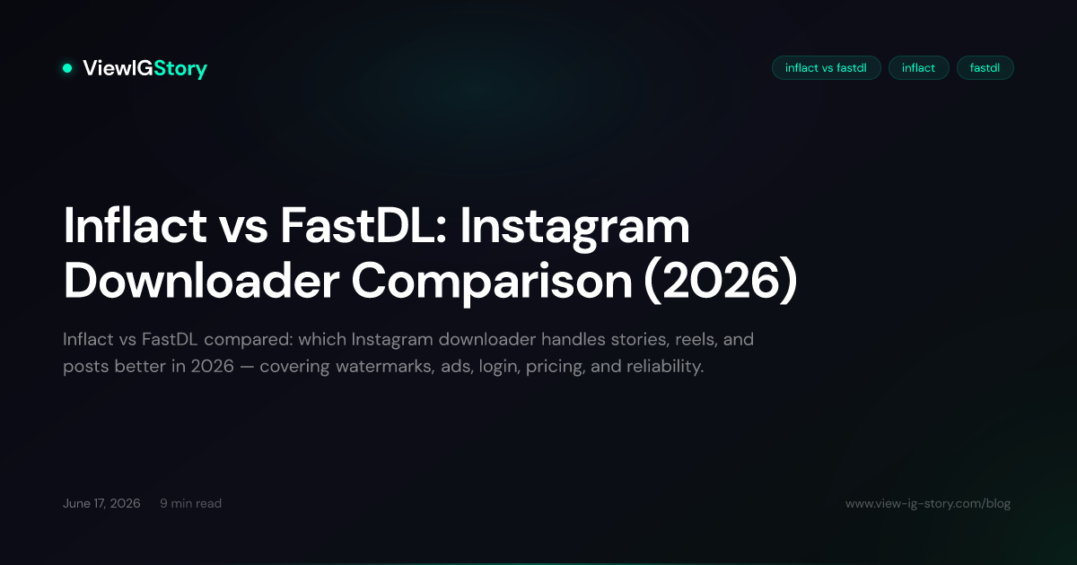 Inflact vs FastDL: Instagram Downloader Comparison (2026)