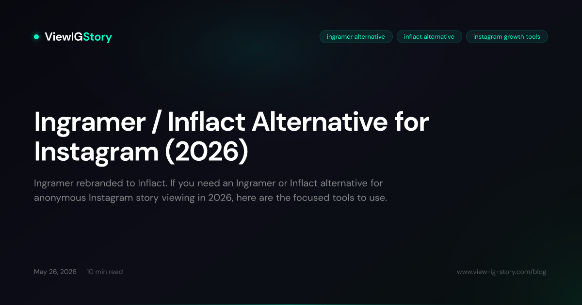 Ingramer / Inflact Alternative for Instagram (2026)