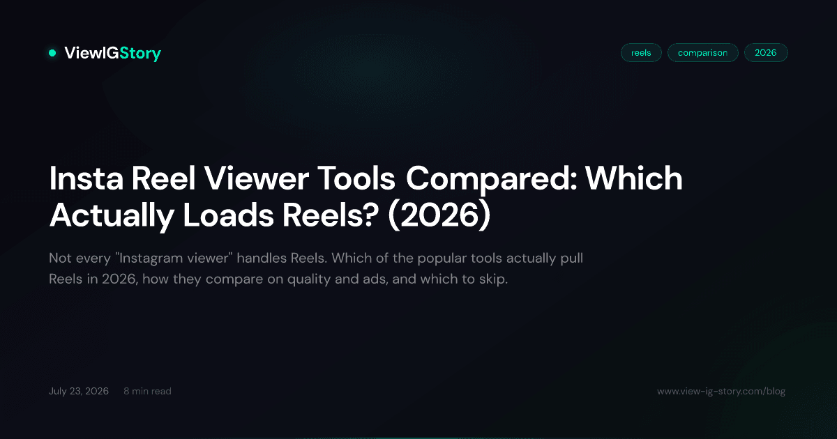 Insta Reel Viewer Tools Compared: Which Actually Loads Reels? (2026)