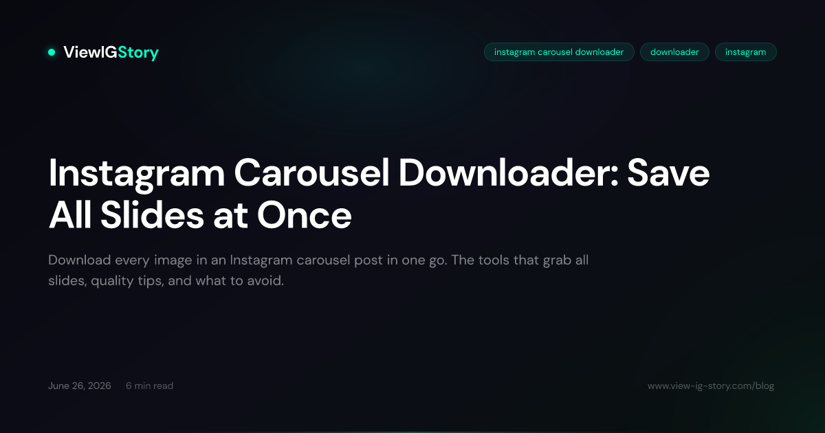 Instagram Carousel Downloader: Save All Slides at Once