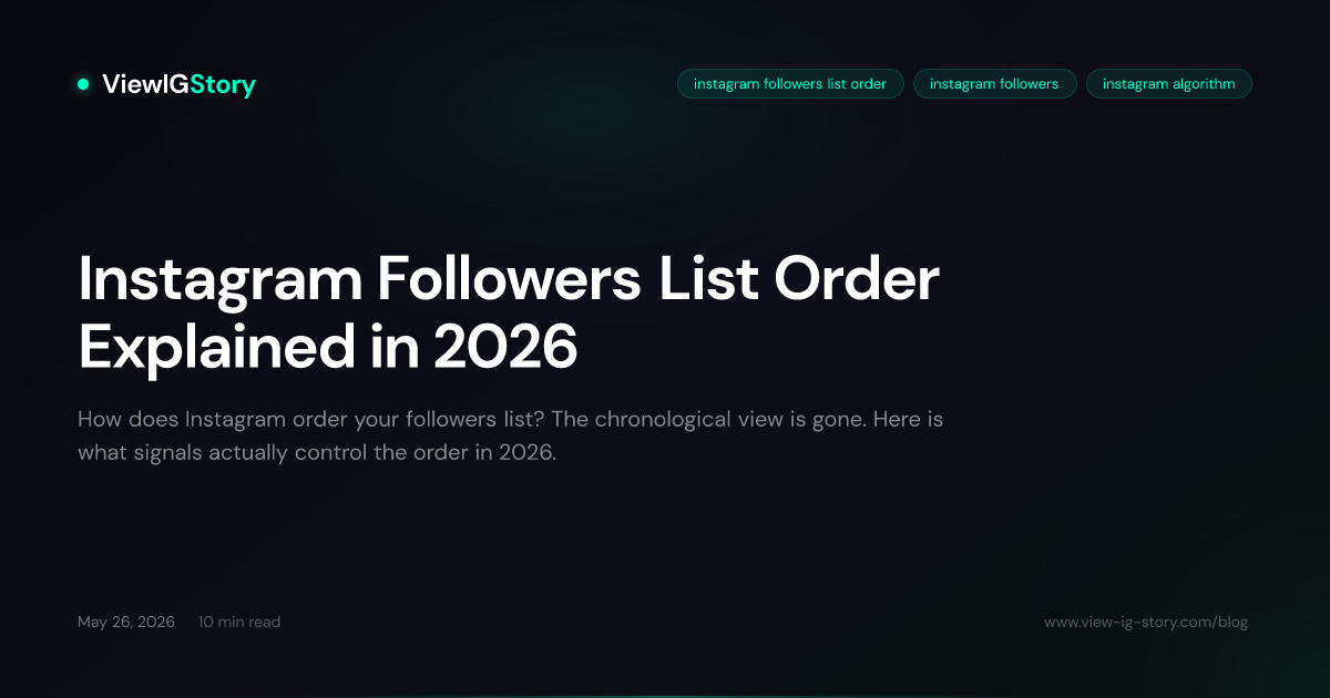 Instagram Followers List Order Explained in 2026
