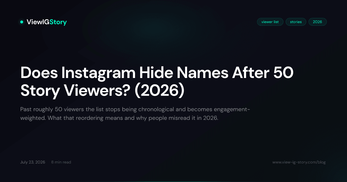 Does Instagram Hide Names After 50 Story Viewers? (2026)