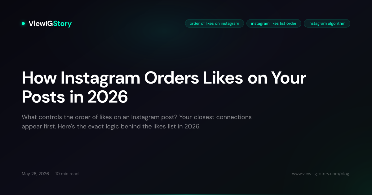 How Instagram Orders Likes on Your Posts in 2026