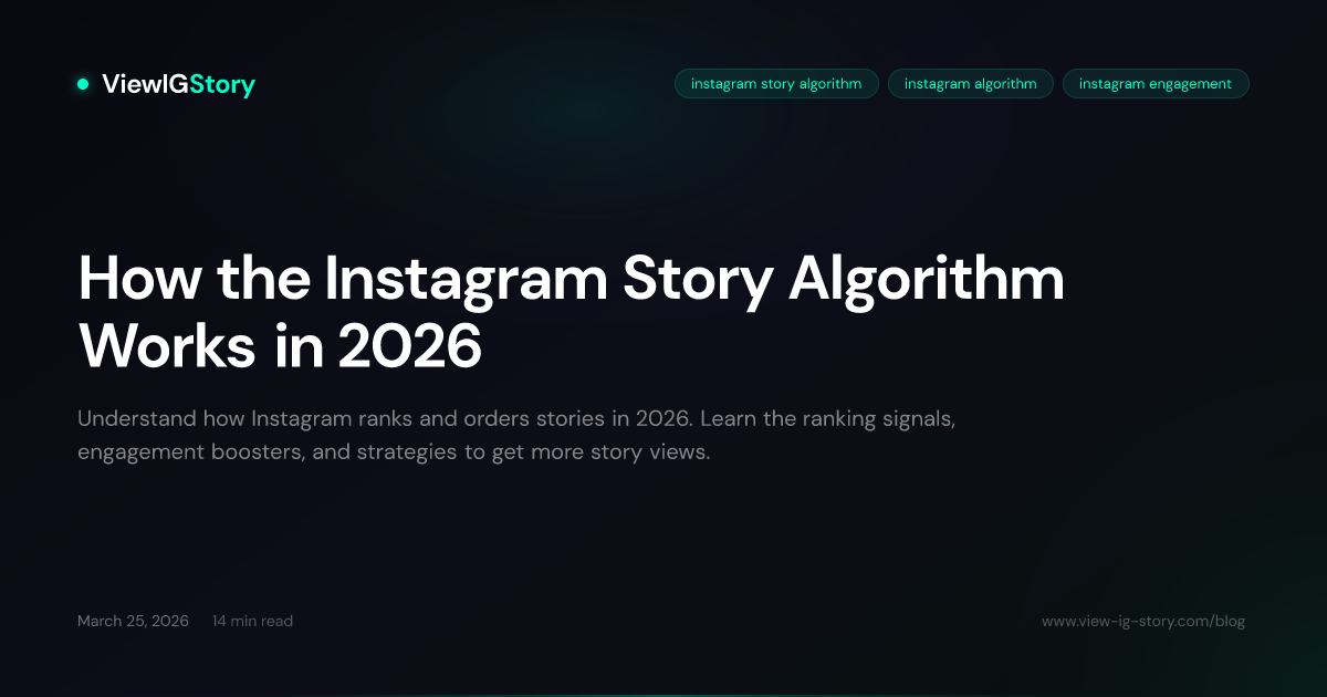 How the Instagram Story Algorithm Works in 2026