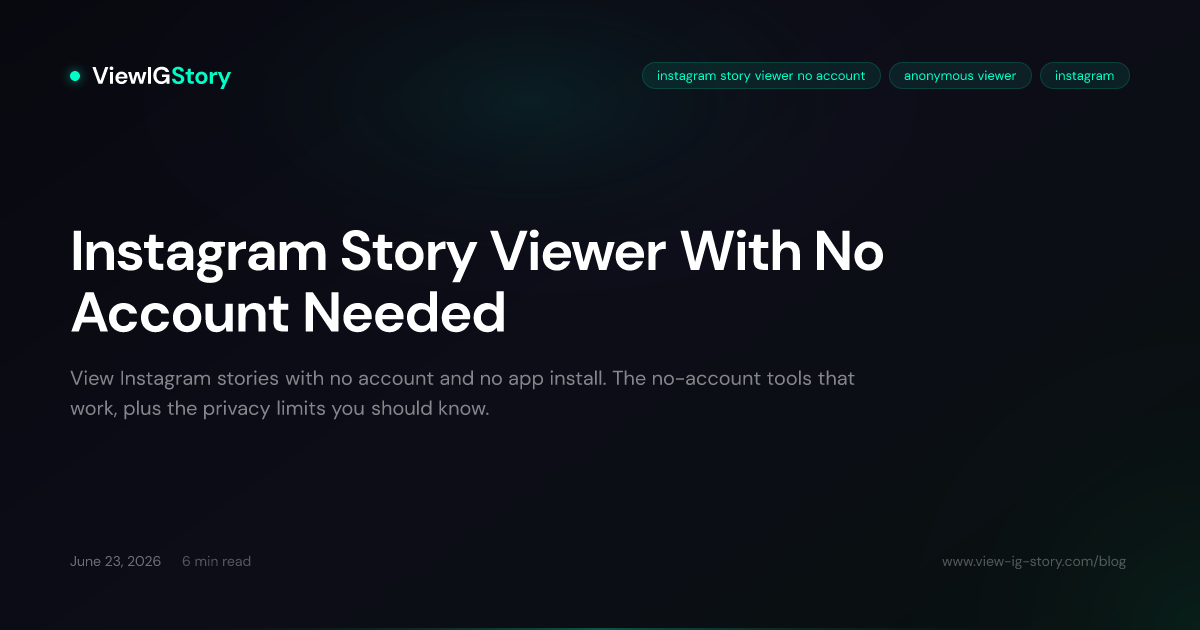 Instagram Story Viewer With No Account Needed