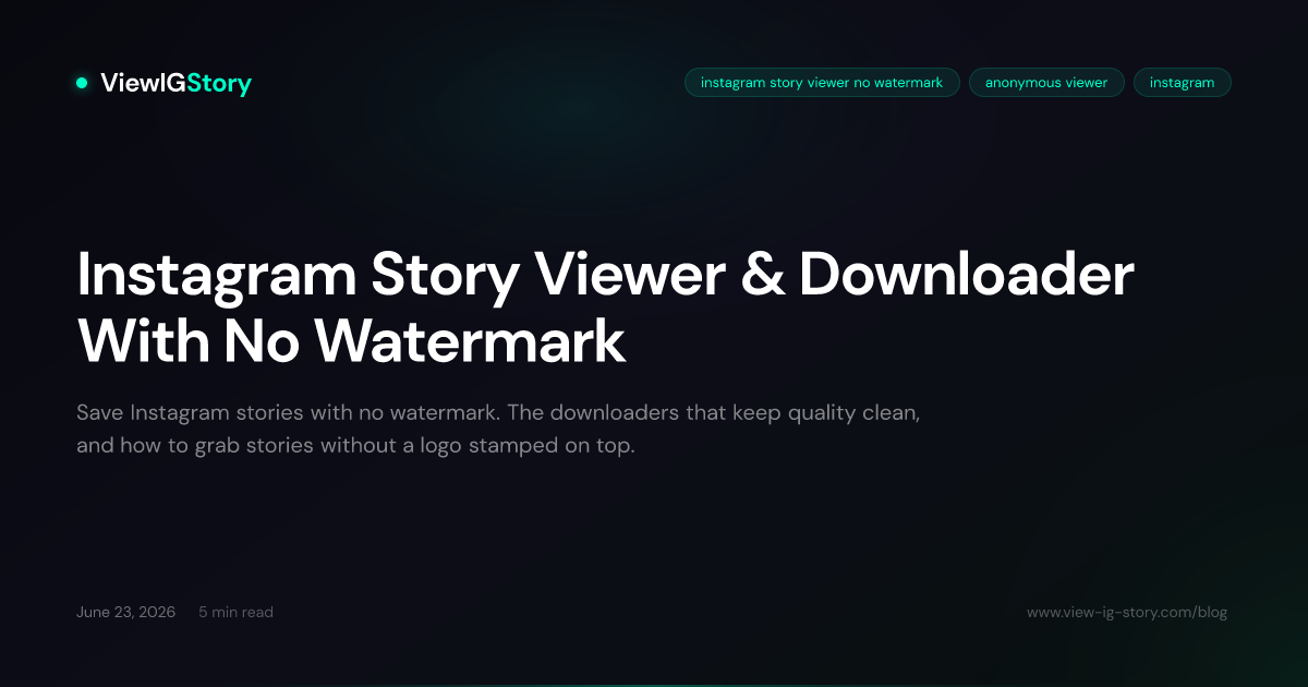 Instagram Story Viewer & Downloader With No Watermark