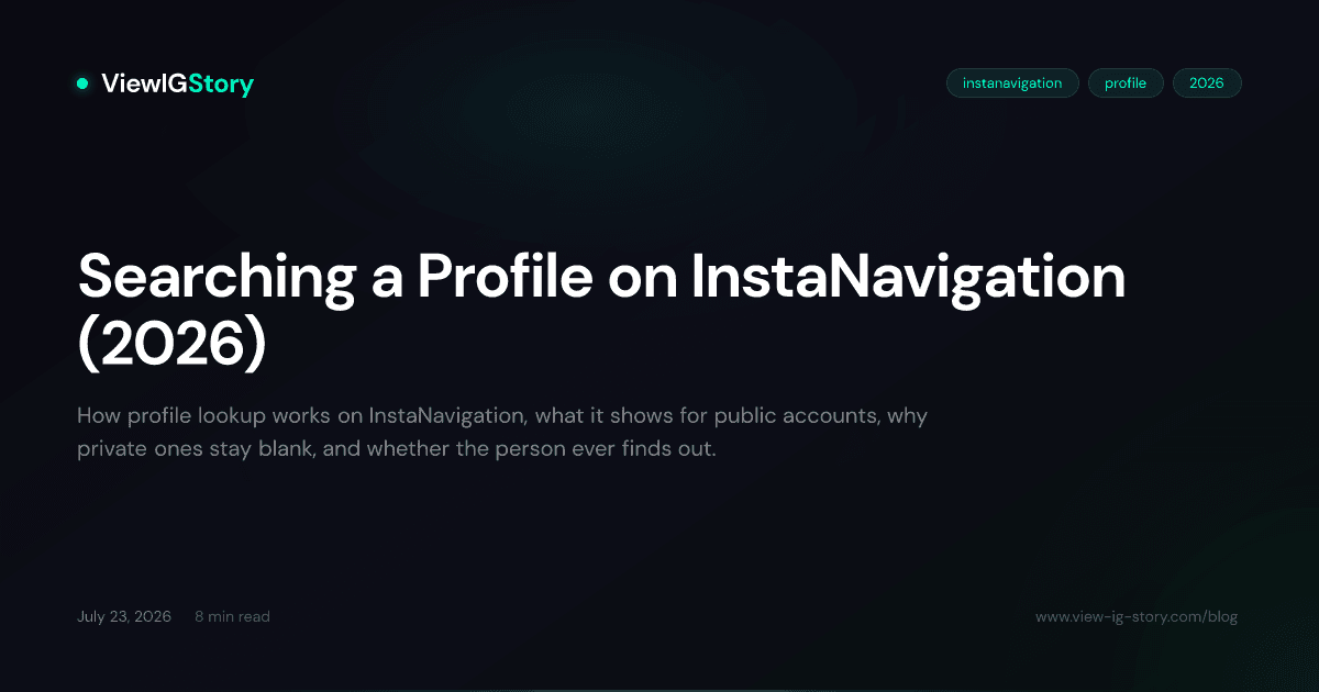 Searching a Profile on InstaNavigation (2026)