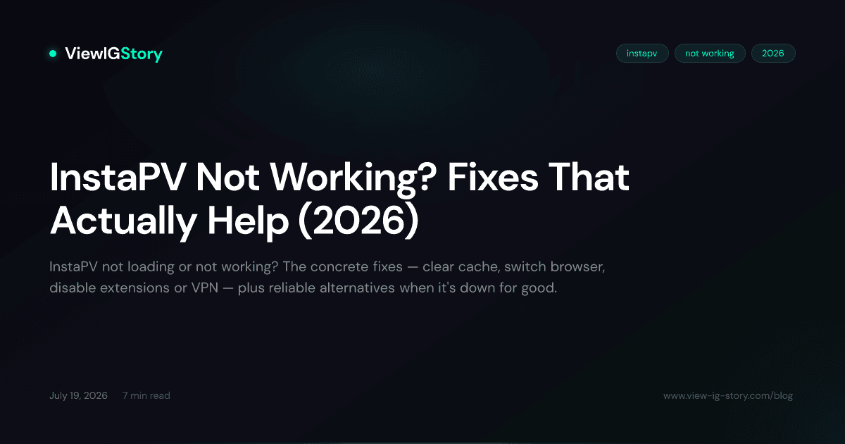 InstaPV Not Working? Fixes That Actually Help (2026)