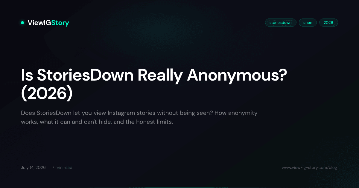 Is StoriesDown Really Anonymous? (2026)