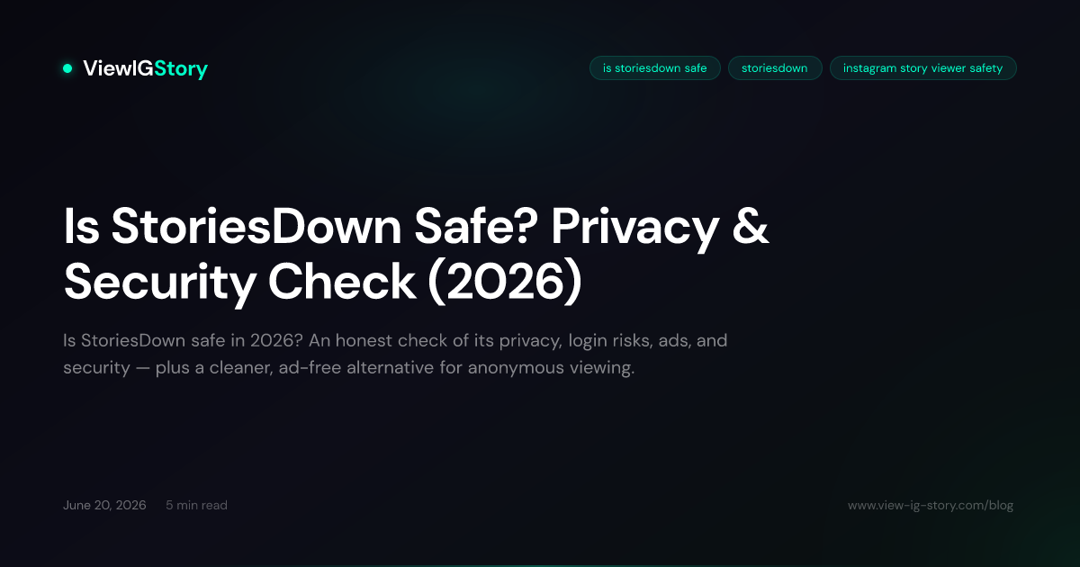Is StoriesDown Safe? Privacy & Security Check (2026)