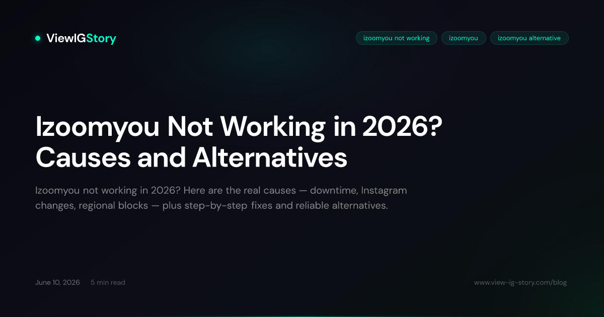 Izoomyou Not Working in 2026? Causes and Alternatives