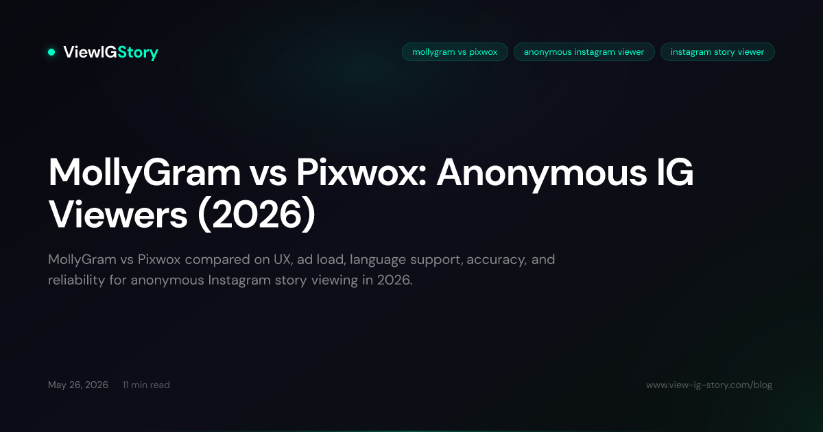 MollyGram vs Pixwox: Anonymous IG Viewers (2026)