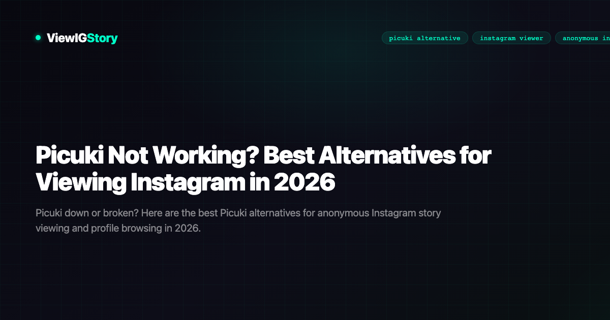 Picuki Not Working? Best Alternatives for Viewing Instagram in 2026