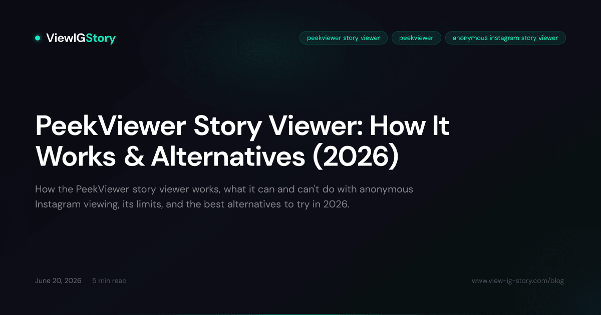 PeekViewer Story Viewer: How It Works & Alternatives (2026)