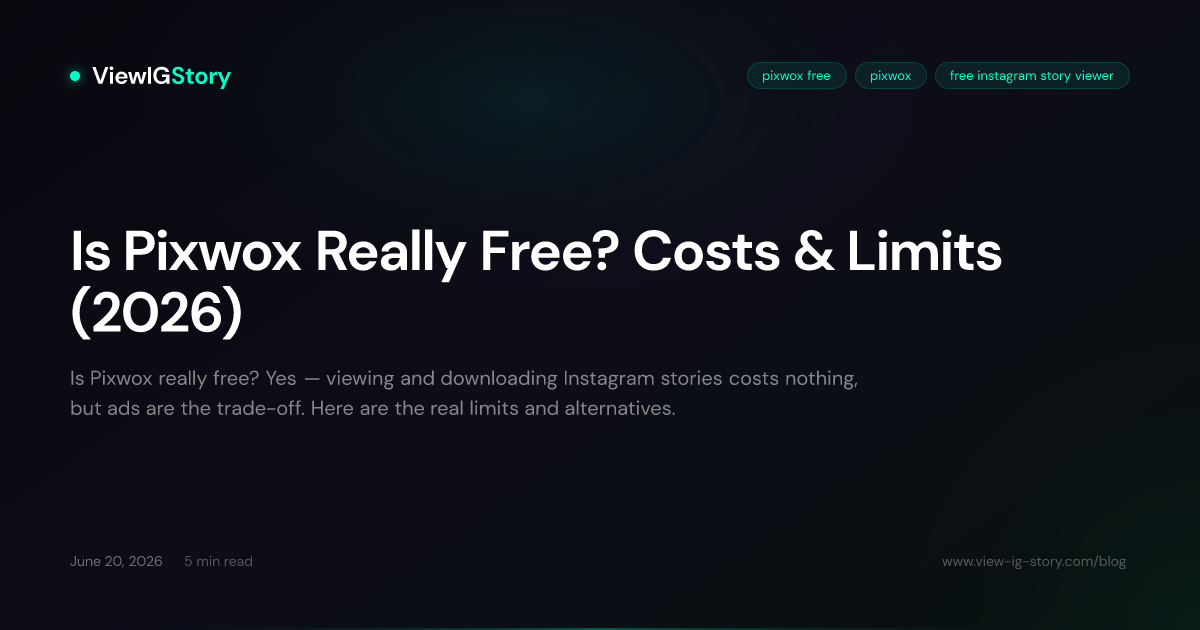 Is Pixwox Really Free? Costs & Limits (2026)